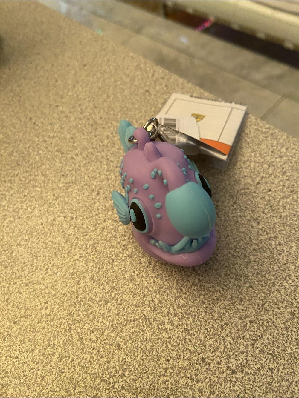 Cute Purple & Teal Fish Keychain Charm for hand sanitizer holder light